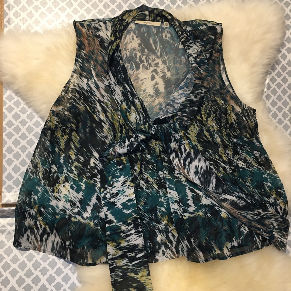 Sejour shear Sleeveless Blouse Multicolor Size 14W